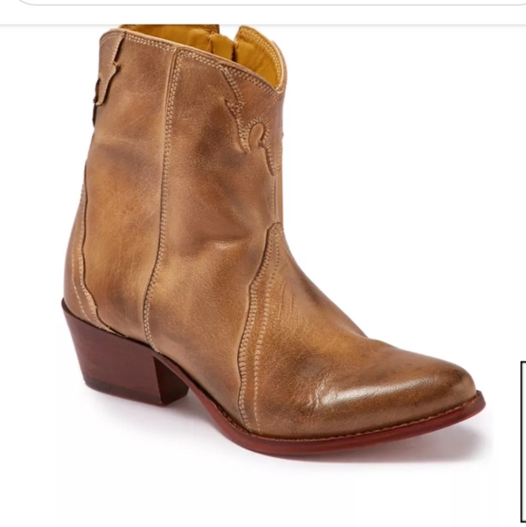 Free People Shoes - Womens Size 10 Free People Tan Leather Ankle Cowboy Boots Western
